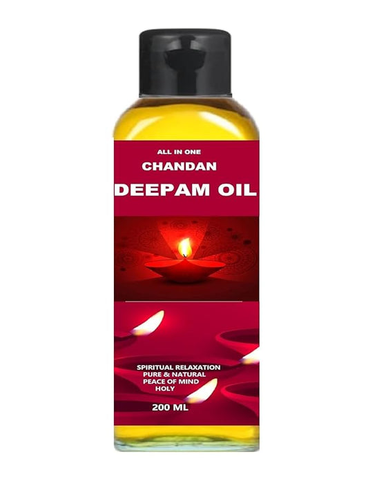 Spiritual Shopping Chandan Deepam Oil 200 ml – Pure Sandalwood Fragrance Oil for Puja & Diya 200Ml.